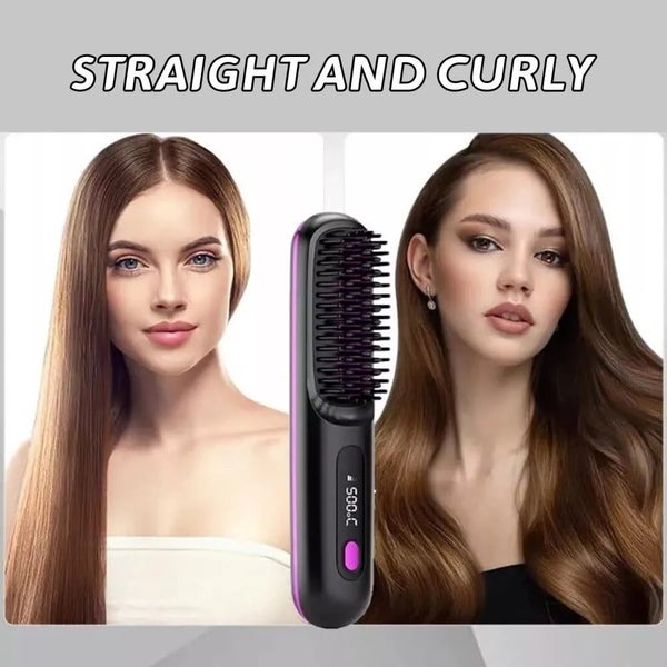 Cordless Rechargeable Portable Hair Straightener Brush Hair Iron AntiScald Quick Carousel 2