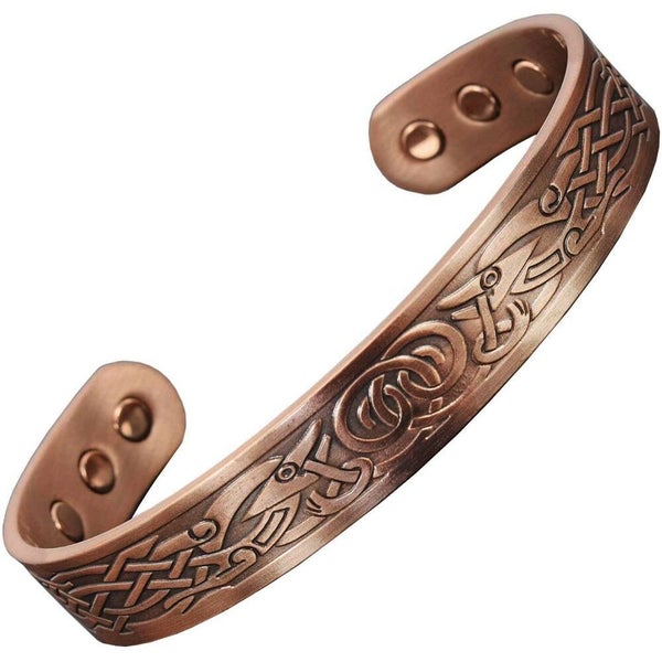 Viking Copper Bracelet M-XL Magnetic Therapy Pain Relief Wristband Arthritis -VG Carousel 2