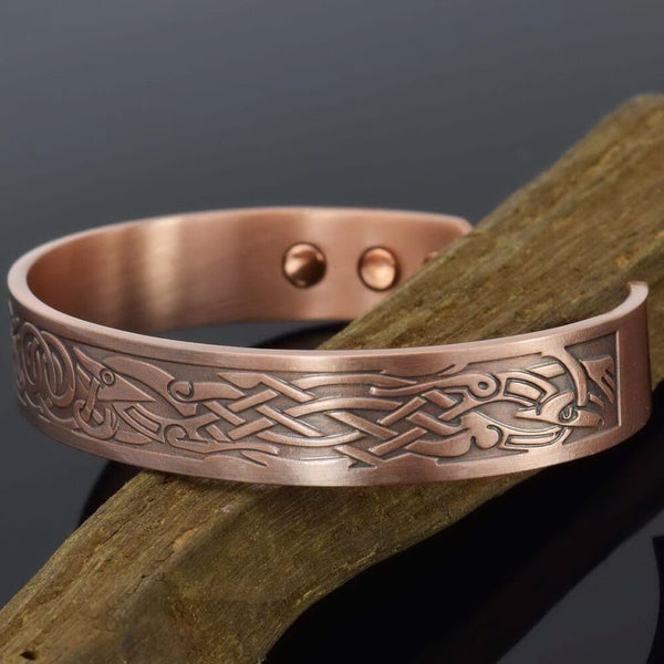 Viking Copper Bracelet M-XL Magnetic Therapy Pain Relief Wristband Arthritis -VG Carousel 7