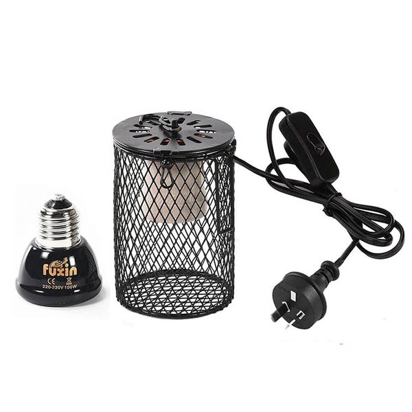 Reptile Ceramic Heat Lamp anti-hot Cage Light Holder Switch Chicken Brooder 100W Carousel 10