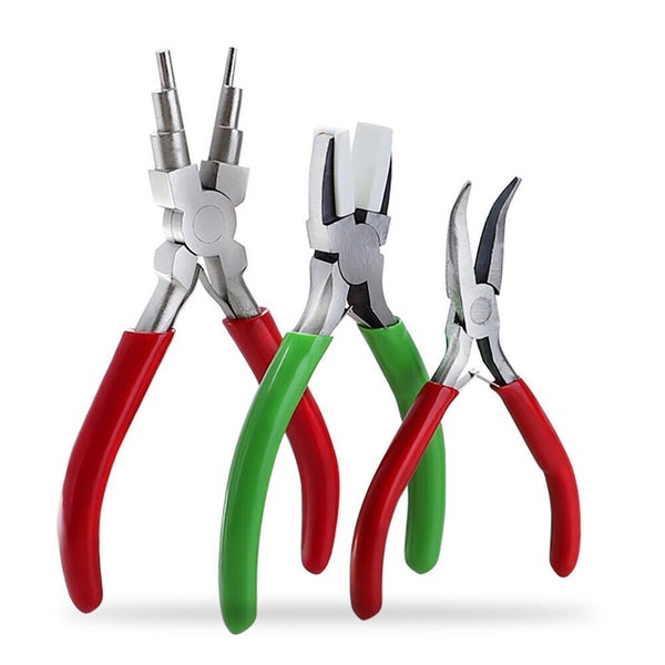 3PCS Round Nose Pliers Beading Jewellery Making Tools Wire Cutters Combo Kit Carousel 16