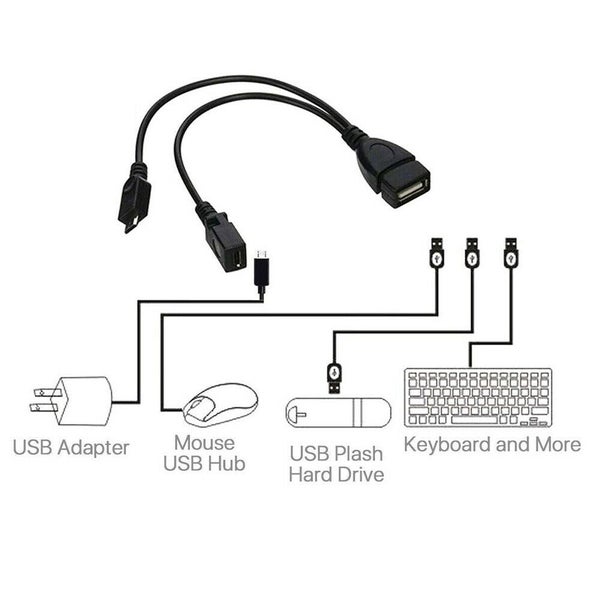 Micro USB Male Female to USB OTG Cable For Amazon Firestick Fire Stick 4K TV Carousel 4