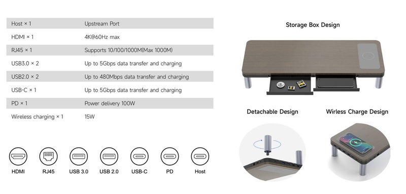 INFINITY MONITOR RISER (DOCKING & WIRELESS CHARGER) Carousel 3
