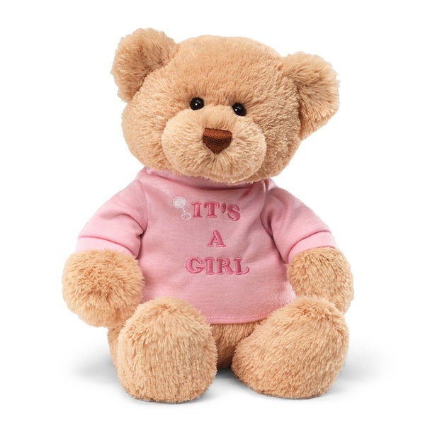 GUND It? a Girl T-Shirt Teddy Bear Stuffed Animal Plush in Pink, 12? Tan Carousel 1