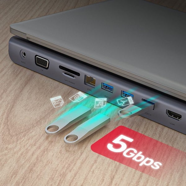 UNITEK 11-In-1 Mulit-Port Hub with Support for MST Triple Monitor Carousel 2