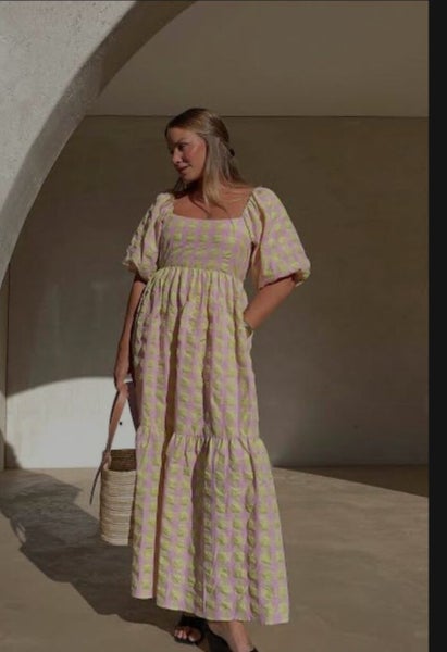 NEW Decjuba Puff Sleeve Maxi Dress Carousel 1