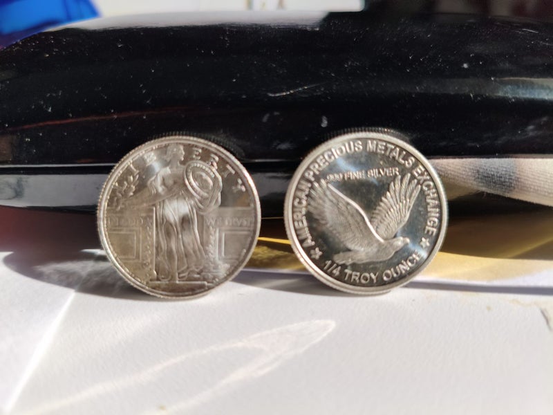 WALKING LIBERTY .999 PURITY > QUARTER OZ SILVER ROUNDS x 10 > $365 + COURIER Carousel 1