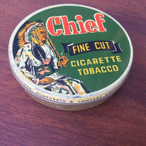 Rare Highly collectable Chief Fine cut Christchurch Cigarette 2 oz Tobacco Tin Carousel 2