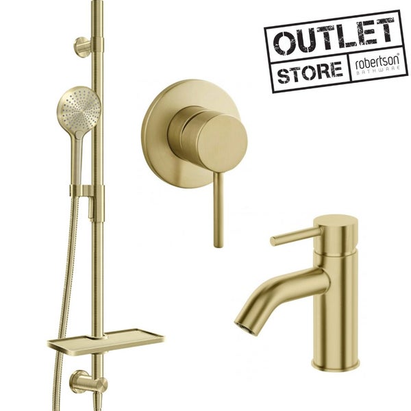 ELEMENTI SPLASH LUX SLIDE SHOWER PACKAGE - BRUSHED BRASS Carousel 1