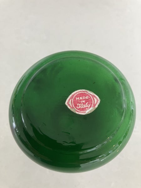 Mid century Italian green glass vase with silver overlay62993530036099114