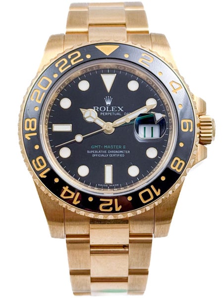 Rolex Oyster Perpetual GMT Master II 18ct Gold Watch Greenhand 116718LN B&P 2010 Carousel 2