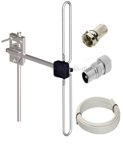 DAB Digital Radio Omni Antenna Loft Mounting Aerial Complete Kit inc Pole + Ends Carousel 1