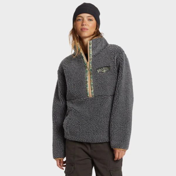 Billabong Horizon Mock Neck Half Zip Fleece - Charcoal Carousel 1