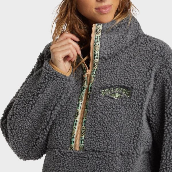 Billabong Horizon Mock Neck Half Zip Fleece - Charcoal Carousel 2