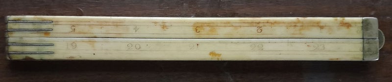 RULER FINE BONE FOLDING TWO FOOT RULER ( 610 mm by 8 mm ) 1850-65 Carousel 6