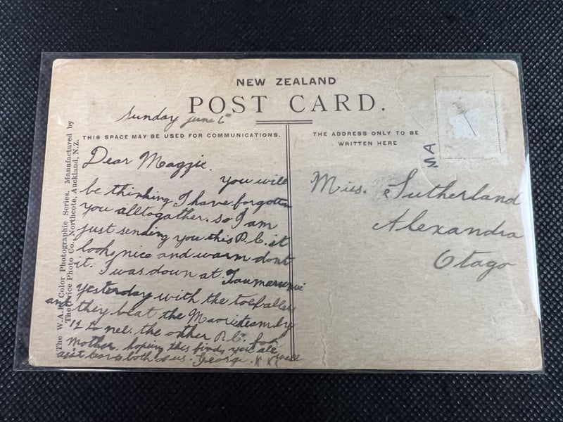 Antique Postcard - Mt Ngaruhoe in Eruption 29.3.1909 - New Zealand - Lot Q95 Carousel 4