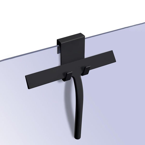 Shower Squeegee with Hook Streak-Free Cleaning for Door Window-Black Carousel 1