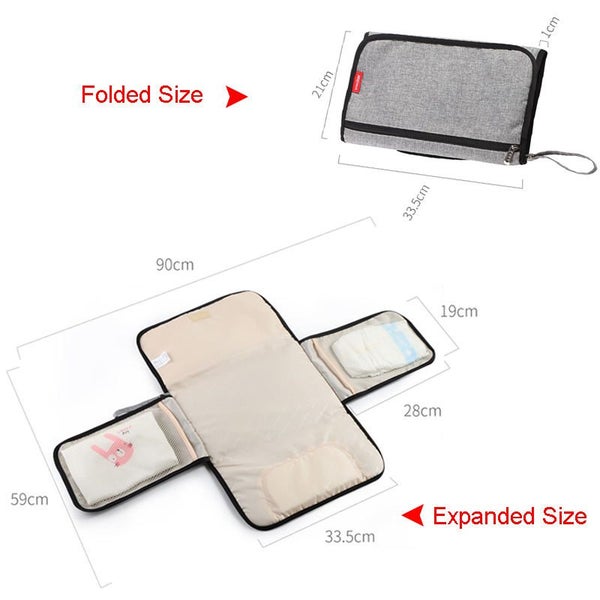 Portable Diaper Changing Pad Waterproof Built-in Pillow for Travel-C Carousel 2