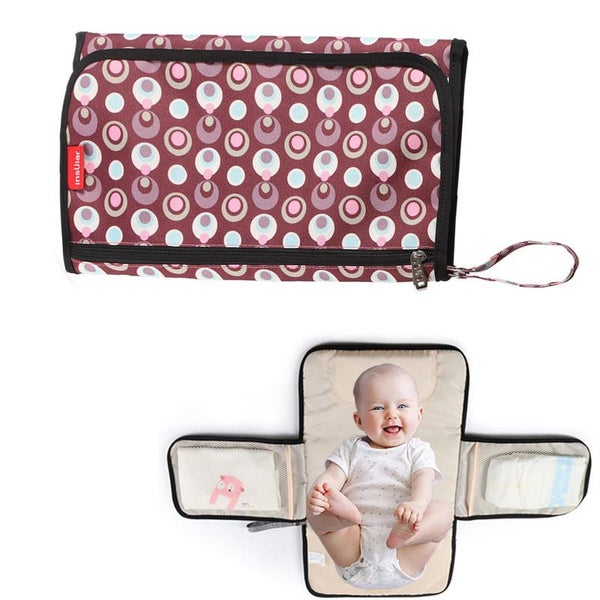 Portable Diaper Changing Pad Waterproof Built-in Pillow for Travel-C Carousel 1