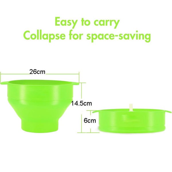 2 Pcs Silicone Popcorn Makers Collapsible with Lid for Microwave Carousel 2