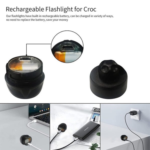 2 Pcs Croc Headlights Rechargeable with 3 Light Modes for Camping-Green Carousel 6