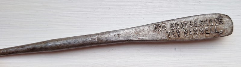 1920's? PANNELL Metal Button Hook- "For Boots & Shoes Try Pannell Christchurch" Carousel 1