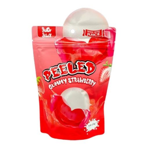 12 x Juicy Jelly Peeled Gummy Strawberry Hangsell 120g Carousel 1
