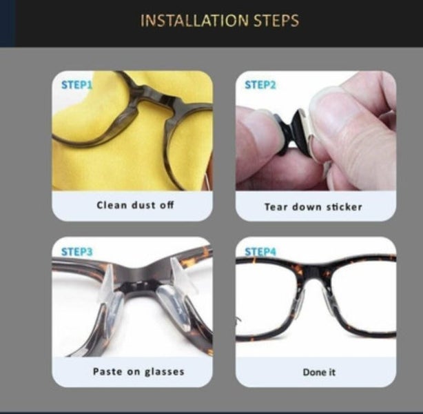 4 Pairs Anti-slip silicone Stick On Nose Pads For Eyeglasses Sunglasses Glasses Carousel 4