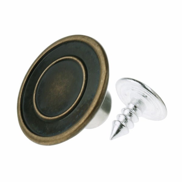 40 Set Metal Denim Jeans Tack Snap Buttons Rivets for Repair Replacement+Box Kit Carousel 2