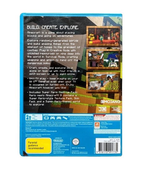 MINECRAFT (Wii U MARIO Edition) *MINT COMPLETE* Carousel 2