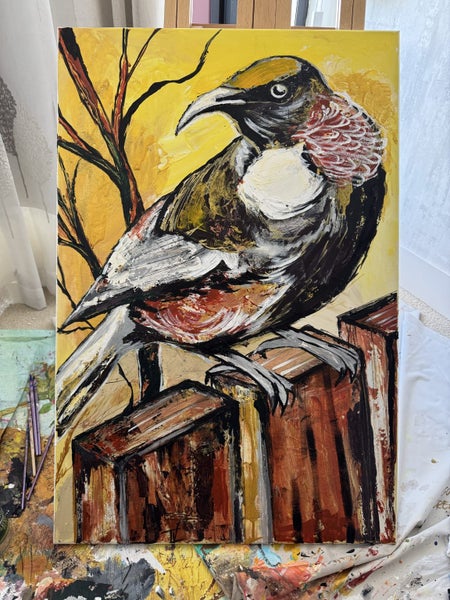 Stronger Together : Amazing abstract Tui bird painting630040152864021113