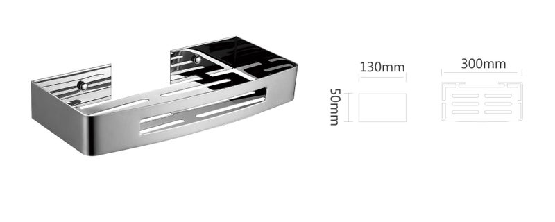 Bathroom Rectangle Shelf Basket - 304 Stainless Steel H518 - Lennox Carousel 1