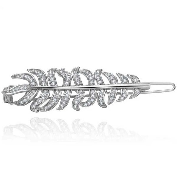 Silver Crystal Bridal Hair Clip "Sharnal" Carousel 1