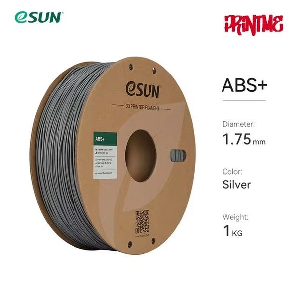 eSUN ABS+ SILVER 1.75mm 3D PRINTER FILAMENT 1kg/2.2lbs Carousel 1