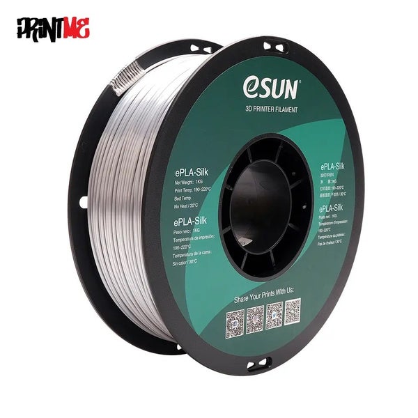 eSUN SILK PLA SILVER 1.75mm 3D PRINTER FILAMENT 1kg/2.2lbs Carousel 1