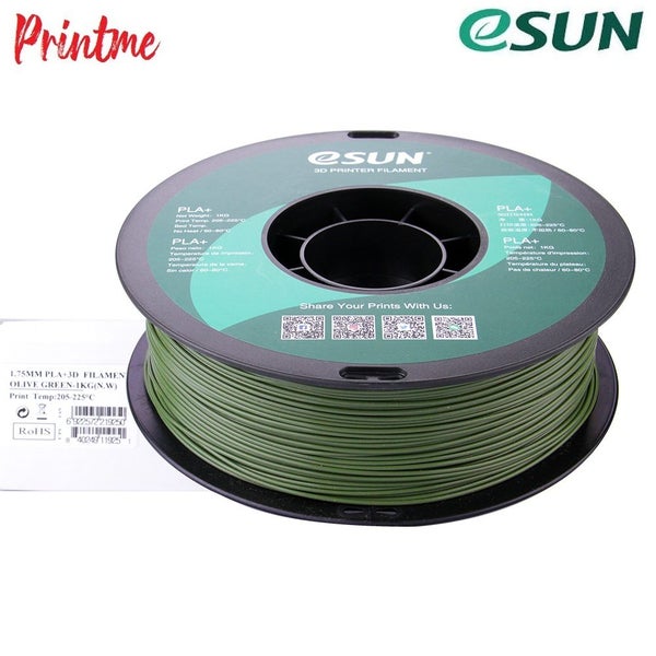 eSUN PLA+ OLIVE GREEN 1.75mm 3D PRINTER FILAMENT 1kg/2.2lbs Carousel 10
