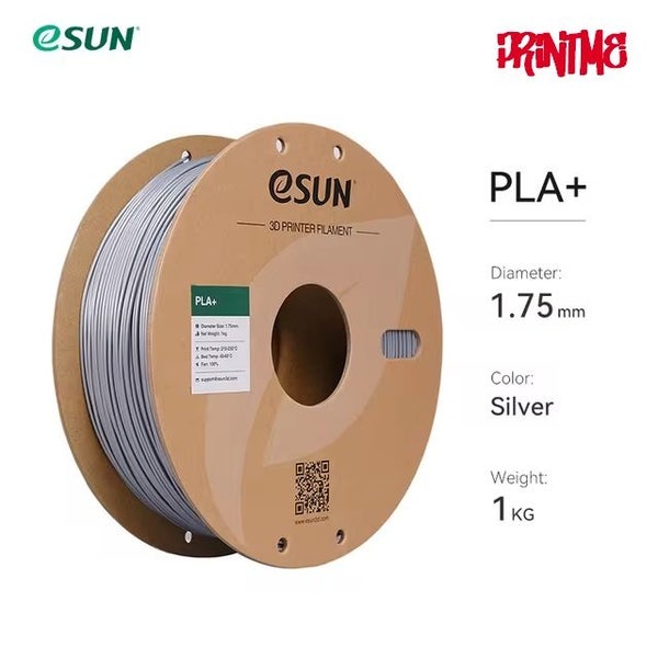 eSUN PLA+ SILVER 1.75mm 3D PRINTER FILAMENT 1kg/2.2lbs Carousel 1