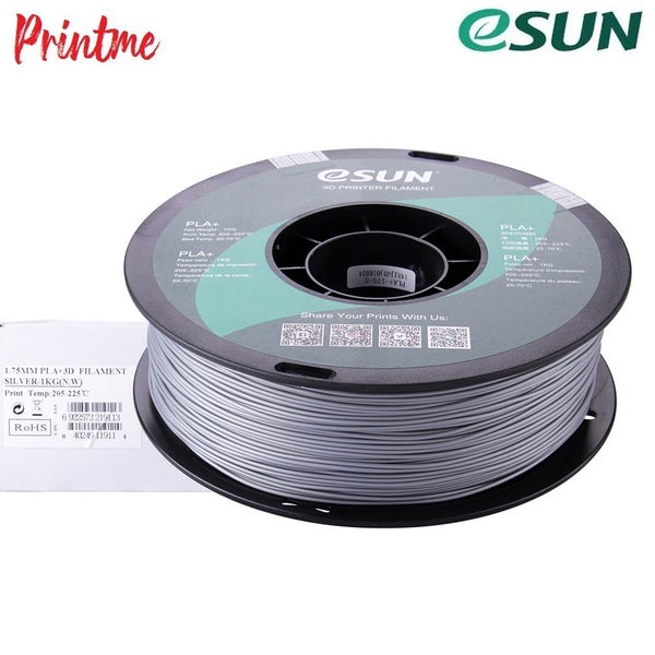eSUN PLA+ SILVER 1.75mm 3D PRINTER FILAMENT 1kg/2.2lbs Carousel 10