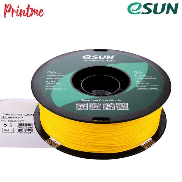 eSUN PLA+ YELLOW 1.75mm 3D PRINTER FILAMENT 1kg/2.2lbs Carousel 10