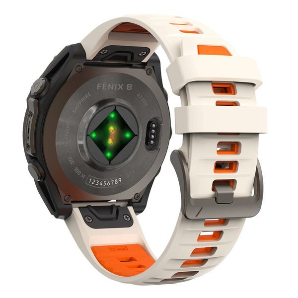 26mm Silicone Replacement Strap for Garmin Descent Mk1/Mk2/Mk2i Starlight&Orange Carousel 2