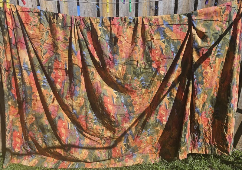 Amazing vintage screenprinted curtain Carousel 1