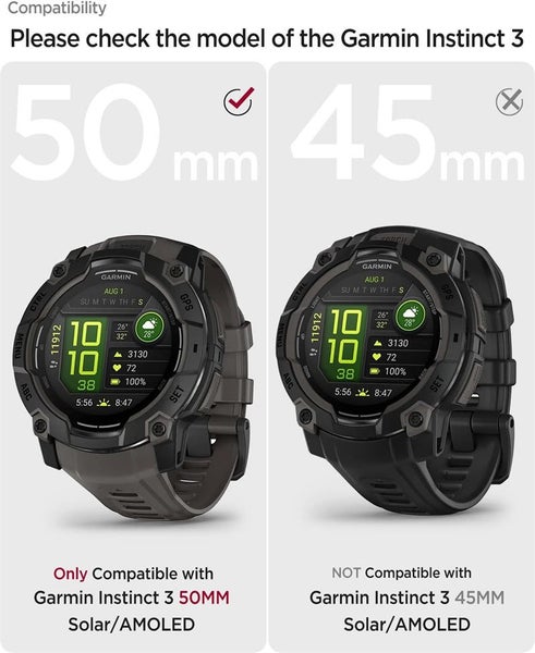 Silicone Replacement Strap Wristband for Garmin Instinct 3 50mm SOLAR/AMOLED-02 Carousel 2