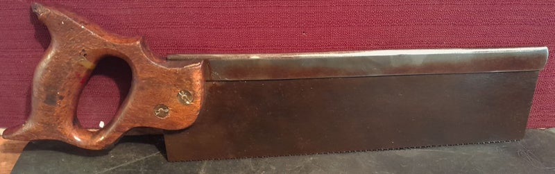 SAW VINTAGE SMALL STEEL BRACE BACK TENON ? SAW. . THE GEORGE HALL SAW. Carousel 4
