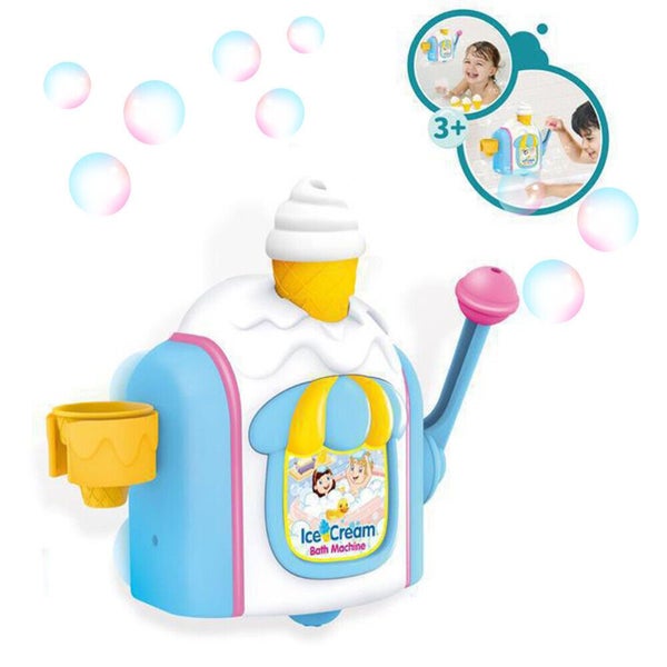 Baby Bath Bubble Machine Ice Cream Foam Maker Bathtub Toy With 4 pcs Ice Crea... Carousel 10