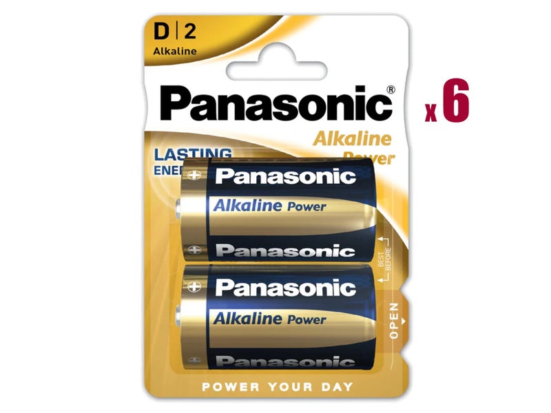 Panasonic D Szie (LR20 Alkaline Batteries - 12 Pack (D2 x 6) Carousel 1