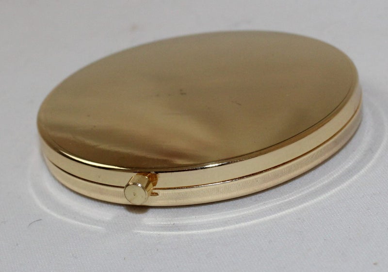 +++ VINTAGE GOLD TONE COMPACT MIRROR +++ Carousel 2