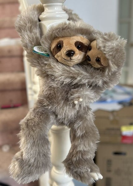 ~ ~Hanging Two Toed SLOTH Plush Animal Soft Toy 30 & 56cms Small & Large ELKA Carousel 7
