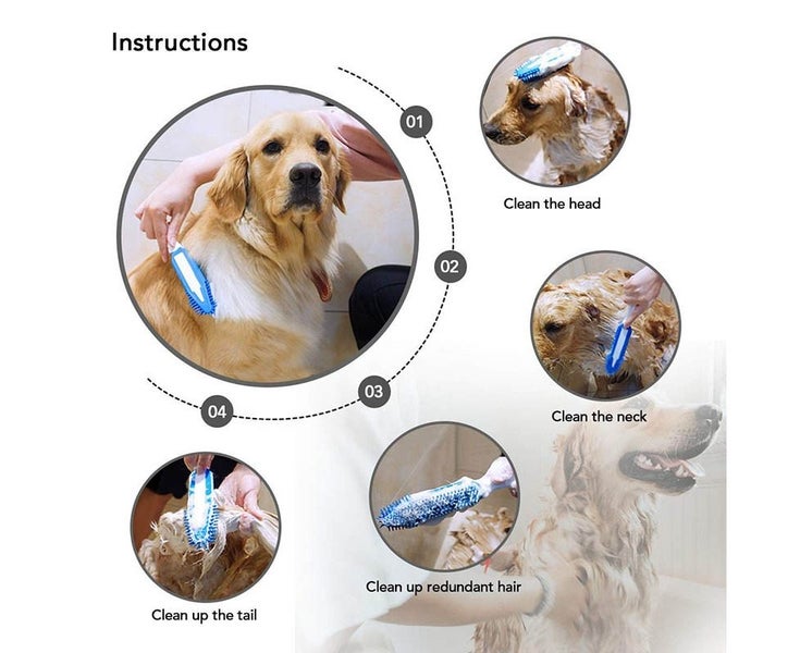 MiserwePcs Pet Hair Remove Brush Portable Dog Cat Rubber Massage Brush-B Carousel 9