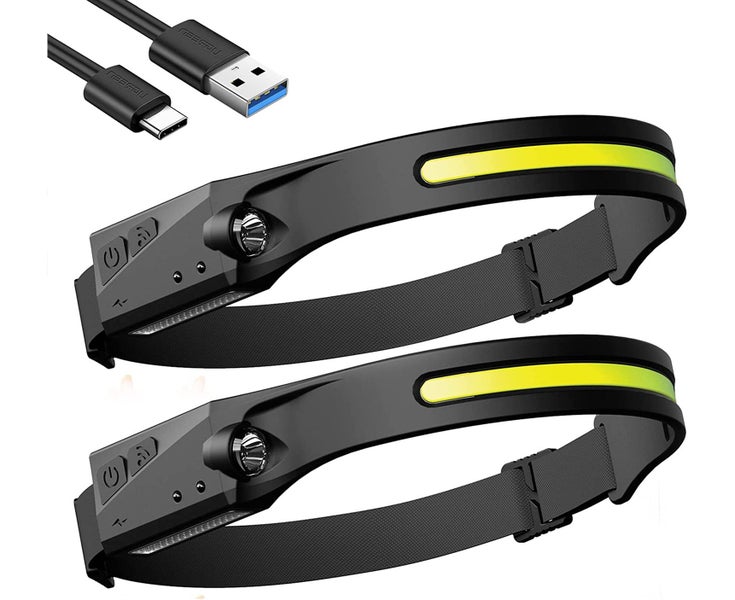 2pcs Powerful Rechargeable Headlamp,LED Head Torch Waterproof Head Torch Carousel 1