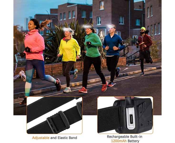 2pcs Powerful Rechargeable Headlamp,LED Head Torch Waterproof Head Torch Carousel 5